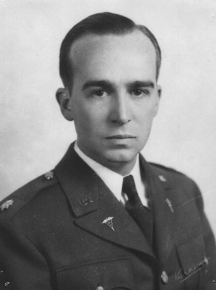 W. Wallace Greene, M.D., was a surgeon with the 59th Evacuation Hospital from 1942-1945. This photo was taken while he was still a Major in the Medical Corps.  He was later promoted to Lt. Colonel.